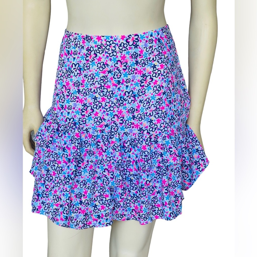 Lilly Pulitzer New Tilly Tiered Ruffle Skirt Multi Fun Sun Repeat Ditsy Skirt